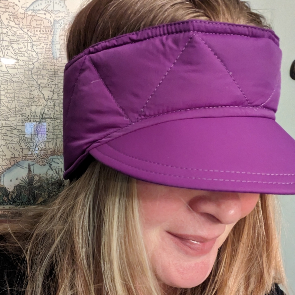 Vtg Entrant Head Sportswear Ladies Ski Purple Visor Winter Ear Muff Retro 80s